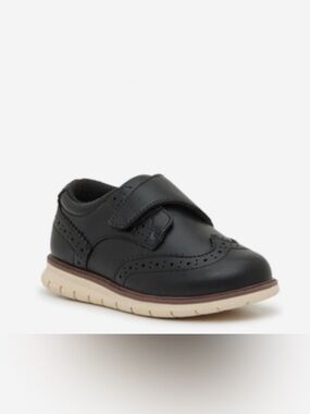 Toddler Boy Mix No. 6 Black Kids' Dress Shoe with Cream Sole